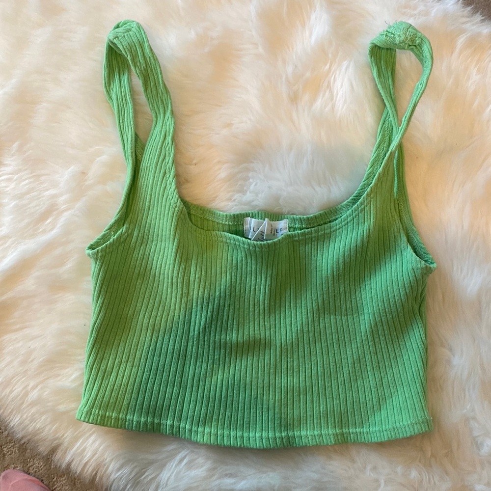 TILLYS RIBBED GREEN TANK TOP